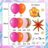 Tropical Balloon Arch Garland Kit | Hot Pink Orange Hibiscus Luau Party Decor