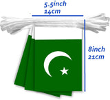 30 Pc Pakistan Flag Bunting | 32ft Pakistani String Banner Decorations