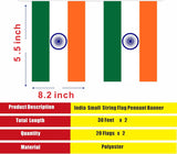 India Mini Flag Bunting | 2 Pack 60ft Pennant String, 40 Flags