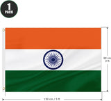 India Flag 3x5 Ft, Polyester Outdoor Banner, Fade Resistant, Brass Grommets