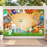India Taj Mahal Festival Backdrop, Indian Flag Independence Day Vinyl Banner