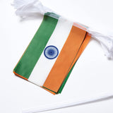 India Flag Banner, 50 Ft Patriotic Pennant, 38 Mini Flags, Indoor Outdoor Party Decor
