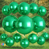 Green 4D Round Foil Balloons, Jungle Party Decoration Set