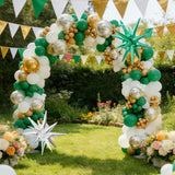 Green White Gold Balloon Arch Kit, Metallic Star Balloons, Party Decor
