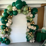 Emerald Green Gold Balloon Arch Kit, Double Stuffed Forest Party Garland