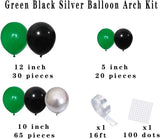 Forest Green Black Silver Balloon Arch Garland Kit, Party Decor
