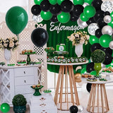 Dark Green Black Silver Balloon Arch Kit, Video Game Football Party Garland