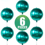 6Pcs Emerald Green 22 Inch Foil Balloons, Dark Mylar Party Decorations