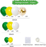Green Yellow White Balloon Garland Arch Kit, Gold Confetti, Tractor Jungle Birthday Party Decoration