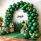 Dark Green Balloon Arch Kit, Double Stuffed Emerald Garland, Jungle Birthday Party Decor