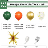 Orange Green Balloon Arch Kit, Metallic Gold Star Garland, Party Decor