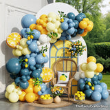 Lemon Balloon Arch Kit | Blue Yellow White Garland for Parties
