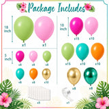 Tropical Luau Balloon Garland Kit | Pink, Olive, Orange, Teal, Gold Summer Arch