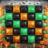 Black Orange Green Foil Balloon Wall Backdrop, Halloween Birthday Party Decor