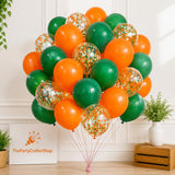 Green Orange Confetti Balloon Set, 12 Inch Latex Party Decor