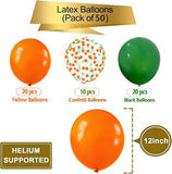 Green Orange Confetti Balloon Set, 12 Inch Latex Party Decor