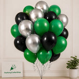 Green Silver Black Balloon Garland Kit, Football Birthday Party Decoration Supplies