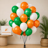 100Pcs Orange White Green Latex Balloons, Patriotic Party Balloons, Graduation Wedding Birthday Decoration Supplies
