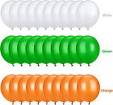 100Pcs Orange White Green Latex Balloons, Patriotic Party Balloons, Graduation Wedding Birthday Decoration Supplies