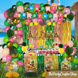 Luau Party Decorations Kit | Tropical Hawaiian Birthday Balloons, Banner, Curtains