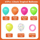 Tropical Hawaiian Balloon Set | Hot Pink, Green, Orange, Yellow, Teal, Blue Summer Party Decorations