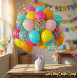 Tropical Balloon Kit | Hot Pink, Orange, Teal, Yellow Party Balloons