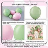 Pink Sage Green Balloon Arch Kit | Gender Reveal Baby Shower Party Decor