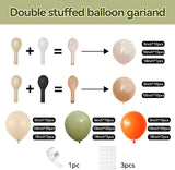 Dusty Green Orange Balloon Arch Kit, Double Stuffed Neutral Garland, Baby Shower Party Decor