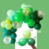Green Balloon Set, Emerald, Hunter, Forest, Metallic Gold Confetti, Party Decor