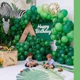 Green Balloon Set, Emerald, Hunter, Forest, Metallic Gold Confetti, Party Decor