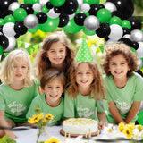 Green Black Silver Balloon Arch Kit, Jungle Safari Baby Shower Garland