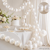 Pearl White Linking Balloons | 6 Inch Party Decor (100pc)