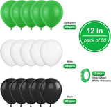 Green Black White Football Latex Balloons, Sports Party Decoration