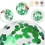 Green White Emerald Lime Confetti Balloons, Jungle Dinosaur Birthday Party Decor