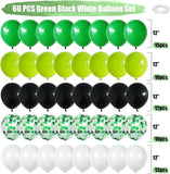 Green Black White Confetti Balloons, Video Game Football Party Decor
