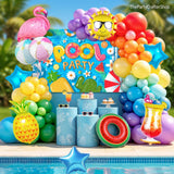 Pool Party Balloon Arch Kit | Hawaiian Summer Decor, Pineapple Flamingo Balloons