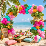 Tropical Luau Balloon Arch Kit | Hawaiian Beach Birthday Baby Shower Decor