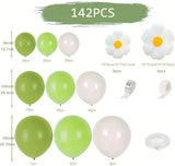Daisy Balloon Arch Kit | Green White Flower Garland for Parties
