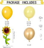 Sunflower Balloon Arch Kit | Yellow Gold Garland, Foil Sunflowers for Parties