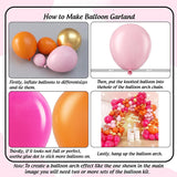 200pc Pink Orange Gold Balloon Garland Arch Kit | Birthday, Baby Shower, Wedding Party Decorations