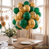 Green Gold Balloon Set, Metallic Confetti Latex Party Decor