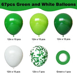Green White Balloon Set, St Patrick Birthday Jungle Party Decor