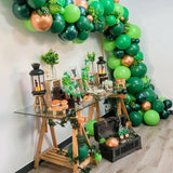 Dark Light Green Latex Balloons, Jungle Safari Party Decoration, Birthday Backdrop