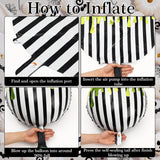 12Pcs Halloween Black White Green Foil Balloon Set, 18 Inch Reusable Mylar Party Decorations