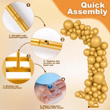 Metallic Gold Balloon Arch Kit, Metal Backdrop Frame, Wedding Party Decor