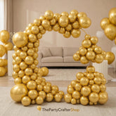 Metallic Gold Balloon Arch Kit, Metal Backdrop Frame, Wedding Party Decor