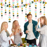4Pack 52Ft Heart Streamers Garland, Paper Heart Hanging Banner, Wedding Birthday Party Decoration