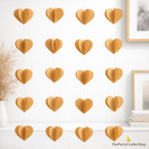 4Pack Vintage Heart Garland, Recycled Paper Book Page Bunting Banner, Wedding Holiday Party Decor