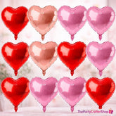Rose Gold Red Heart Foil Balloons, 18 Inch Valentine Love Party Decoration
