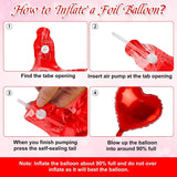 Rose Gold Red Heart Foil Balloons, 18 Inch Valentine Love Party Decoration